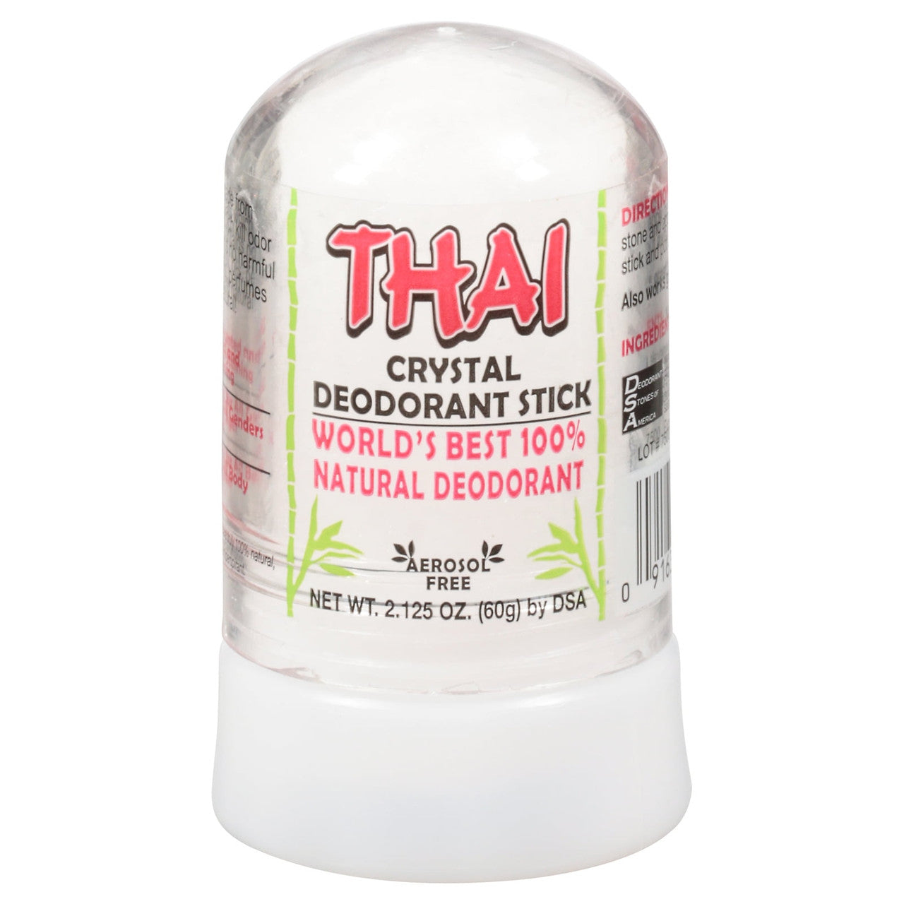 Thai Deodorant Stone Thai Natural Crystal Deodorant Push-Up Stick, 2.125 Oz